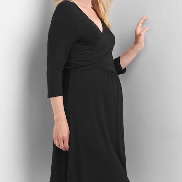 gap black wrap dress